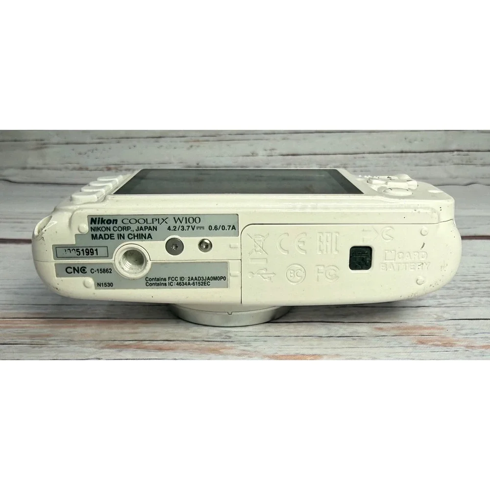 Nikon Coolpix W100 Waterproof Digital Camera White Bundle 13.2MP WiFi‎ Bluetooth